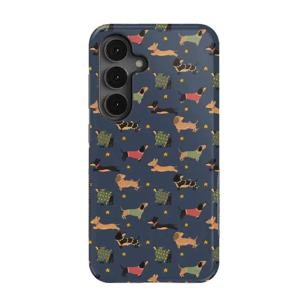 Dashing Doxies | Dachshund Dog Case Phone Case Casetry Essential + MagSafe® Galaxy S25 Plus 