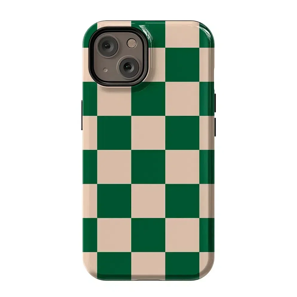 Fit Check | Green Checkerboard Case iPhone Case get.casely Essential + MagSafe® iPhone 14 