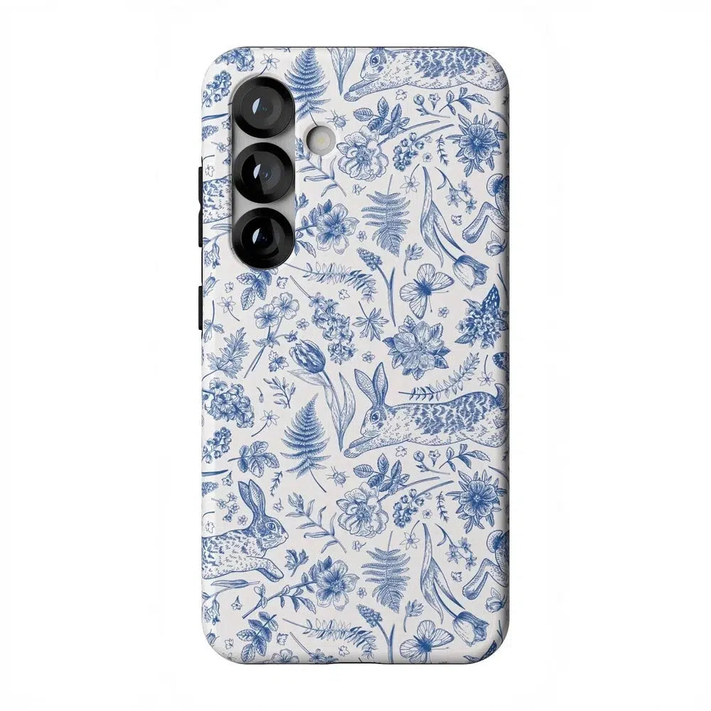 Hop & Bloom | Bunny Toile Case Phone Case Casetry Essential + MagSafe® Galaxy S25