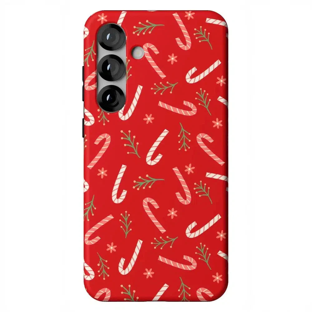 Peppermint Kiss | Candy Cane Case Phone Case Casetry Essential + MagSafe® Galaxy S25 Plus