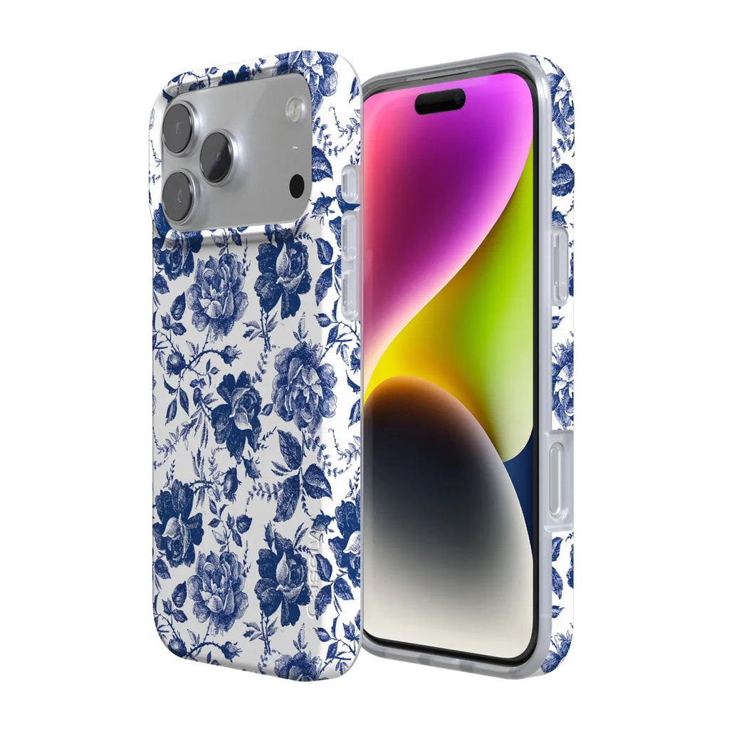 Rose to Fame | Blue & White Rose Floral Case
