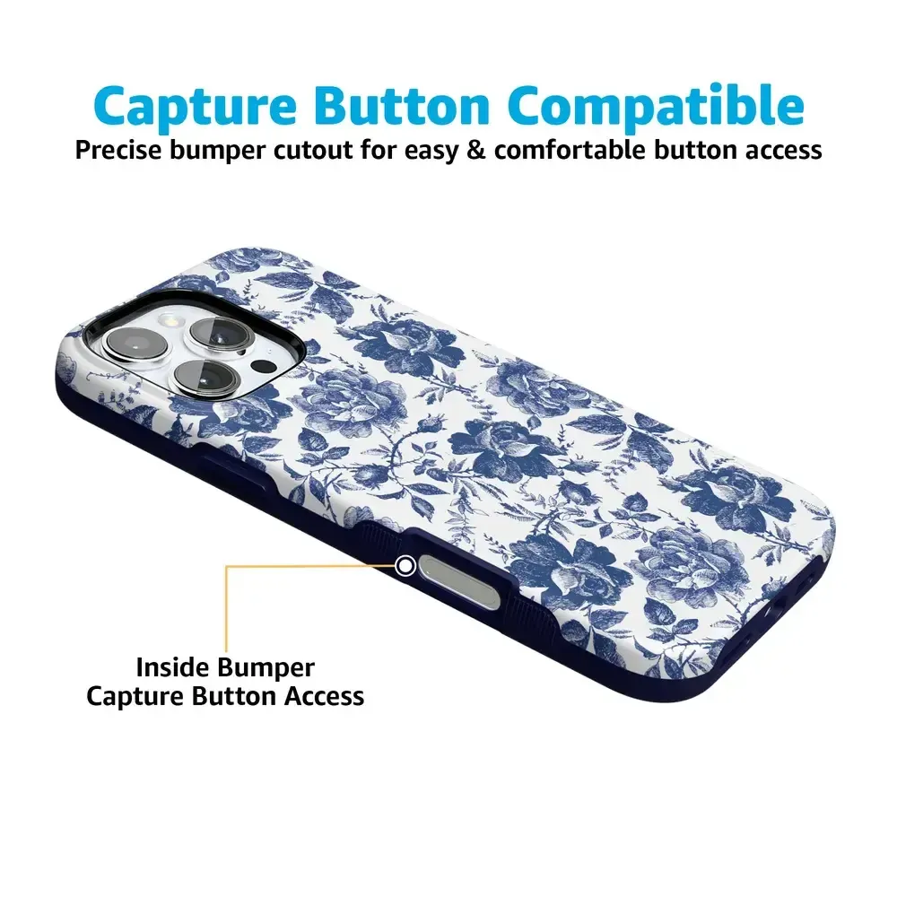 Rose to Fame | Blue & White Rose Floral Case