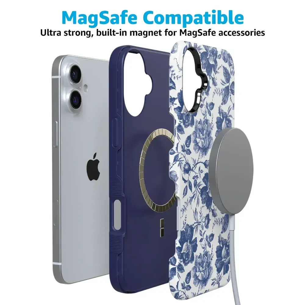 Rose to Fame | Blue & White Rose Floral Case