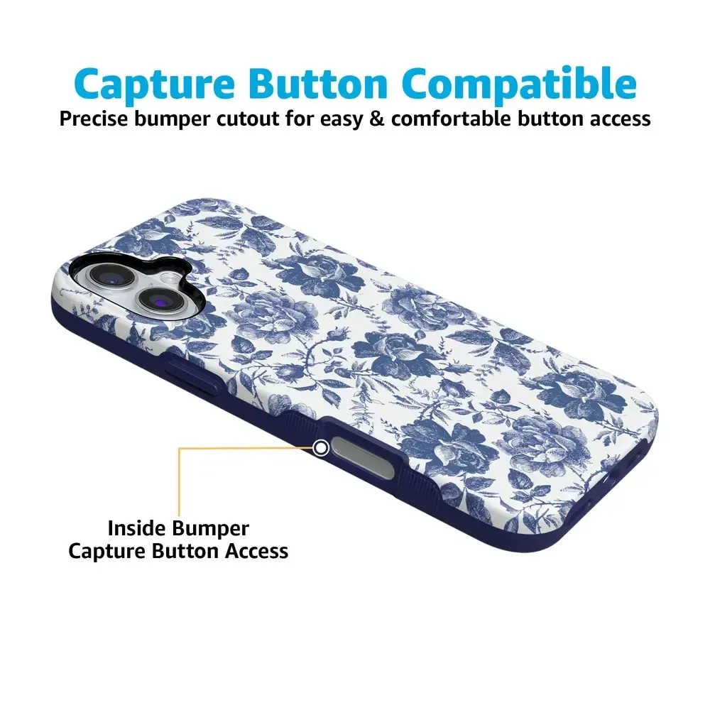 Rose to Fame | Blue & White Rose Floral Case