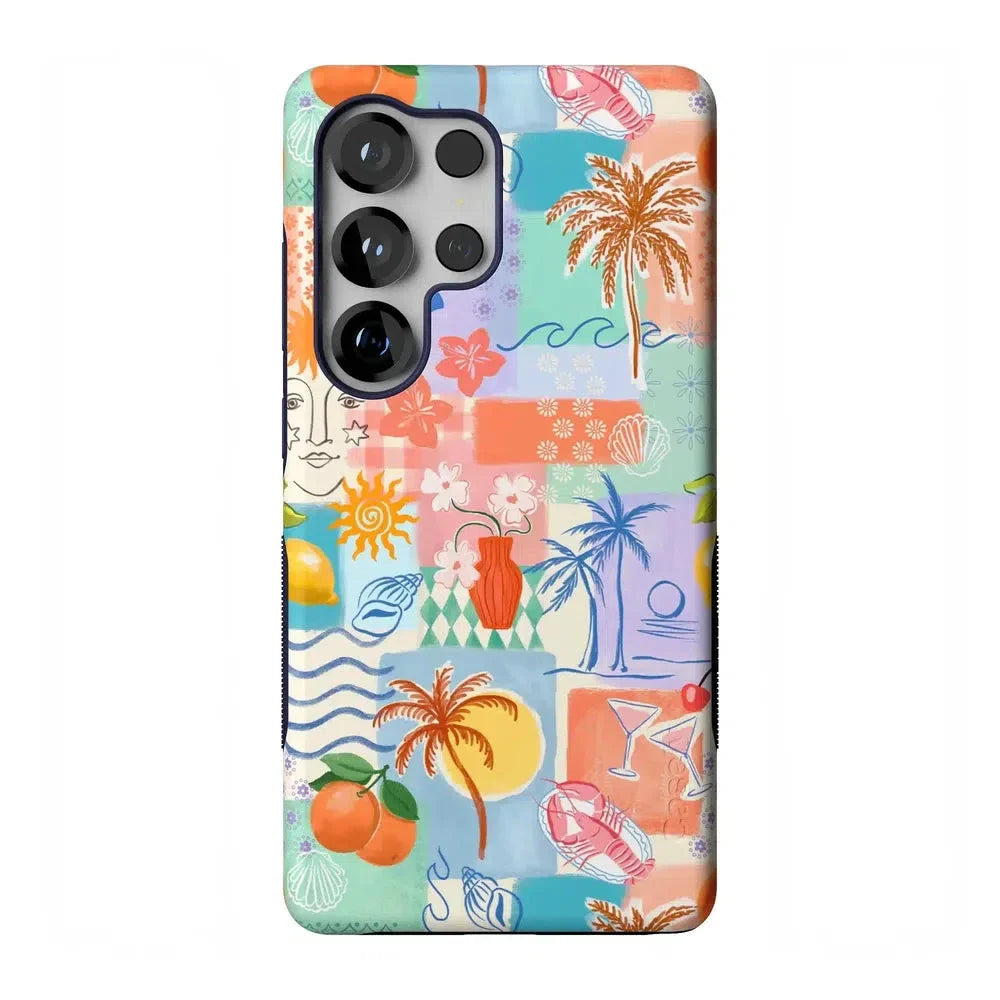 Tropical Heat | Beachy Collage Case iPhone Case get.casely Bold Flex + MagSafe® Galaxy S25 Ultra 