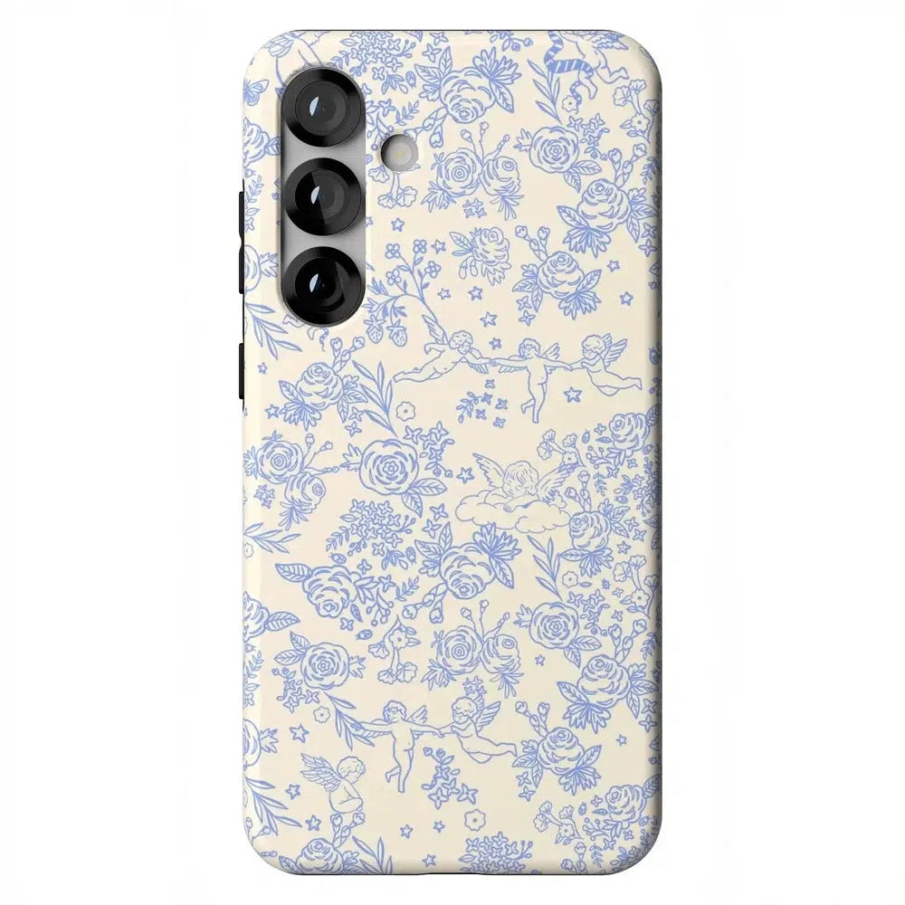 Cupid's Canvas | Periwinkle Floral Case Phone Case Casetry Essential + MagSafe® Galaxy S25 Plus